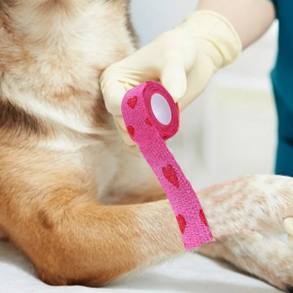 Pet Dog Cat Medical Breathable Elastic Bandage Non-woven Pet Self