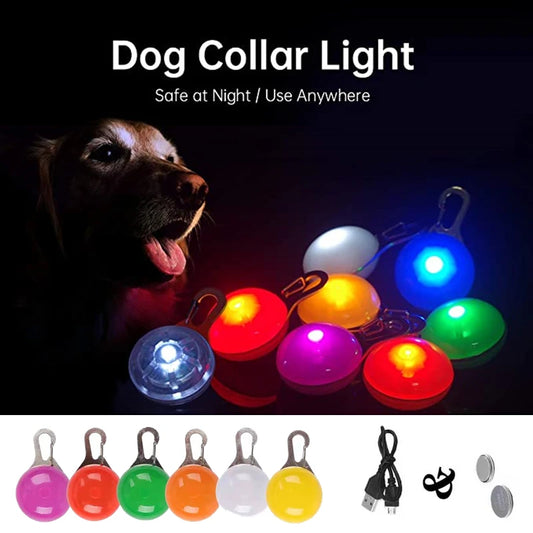 Led Dogs Collars Pendant Rechargeable Pet Usb Luminous Collar Pendant