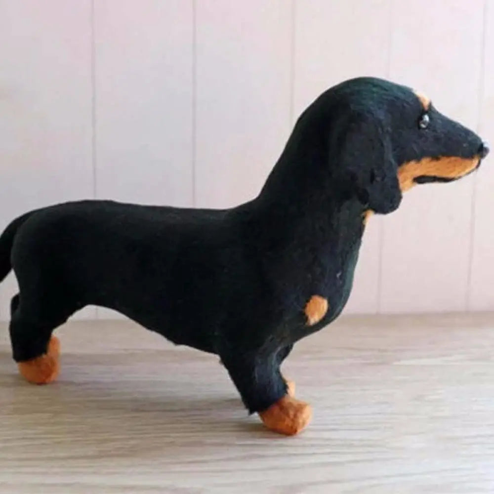 Simulation Dachshund Animal Model Small Ornament Toy Dog Puppy