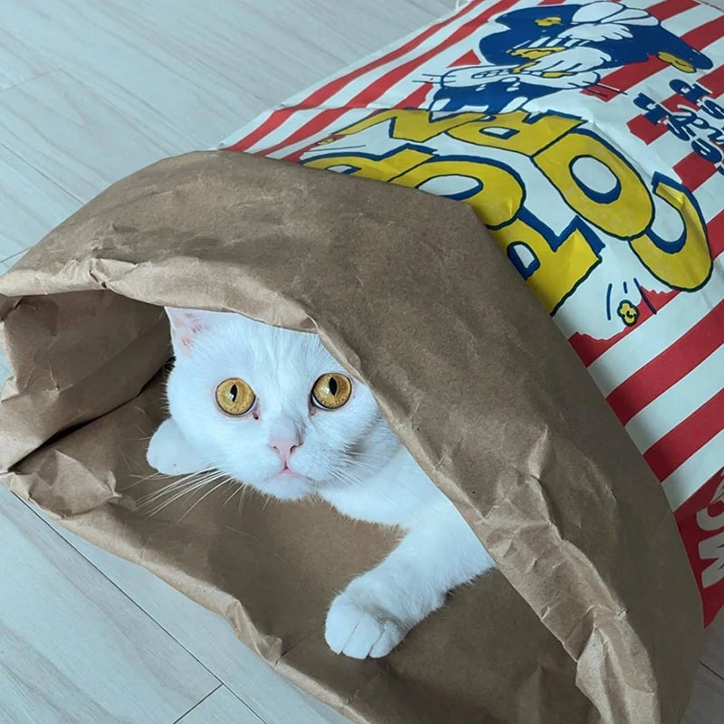 Creative Cute Hidden Food Pet Cat and Dog Kraft Paper Popcorn Paper