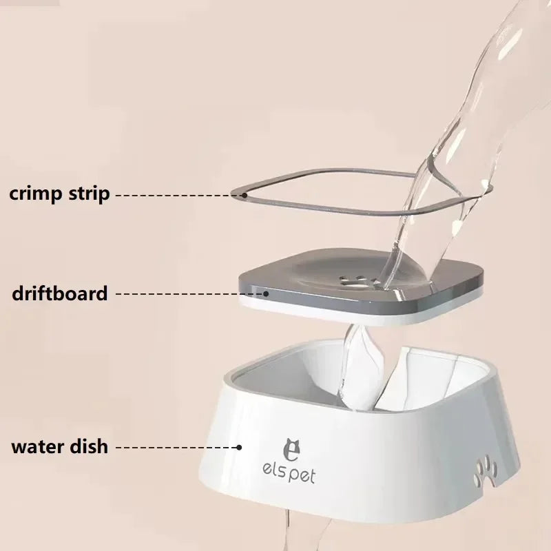 1PCS Dog Drinking Bowl Floating No Wet Mouth Cat Bowl Overflow Dog