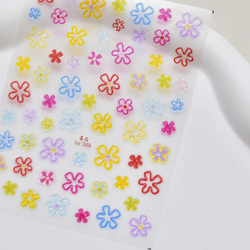 1pcs Jelly Nail Stickers Shiny French Ice Crystal Stars Love Self
