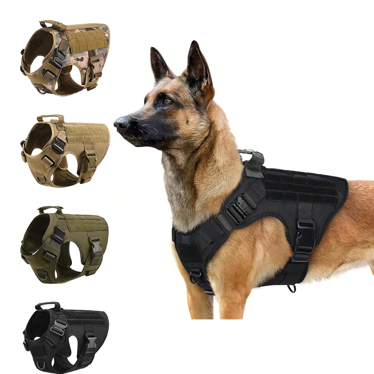 Military Large Dog Harness Pet German Shepherd Malinois Training Vest