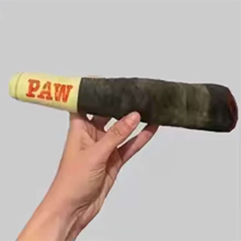 Funny Interactive Dog Toys Cigar Design Plush Squeaky Pet Toys