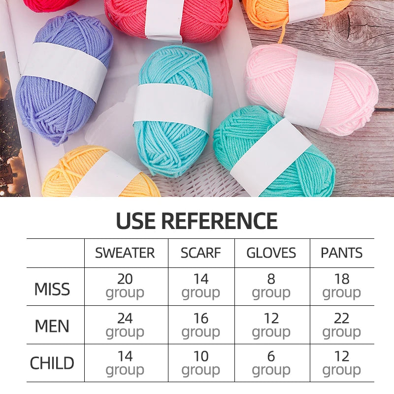25(50)pcs/bag 4 Ply Milk Cotton Yarn For Hand Knitting Crocheting