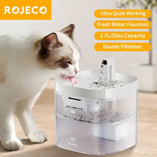 ROJECO Smart Cat Water Fountain Automatic Pet Water Dispenser For Cats