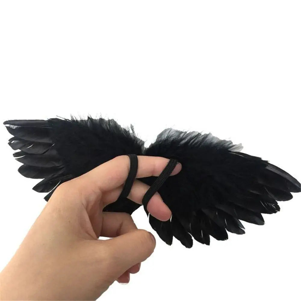 White Black Crafts Kids Mini Feather Angel Wing Newborn Dog Pet Prop