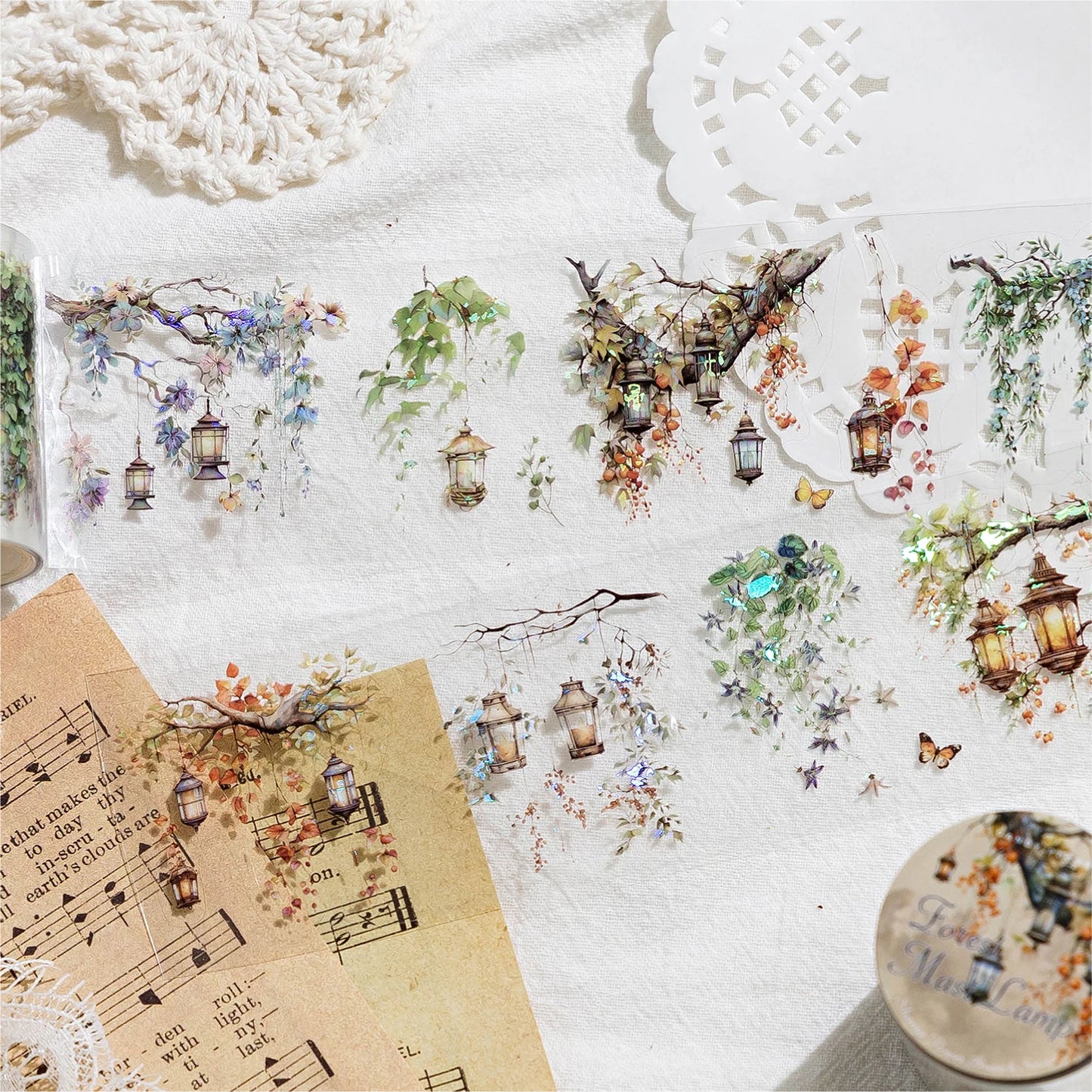 JIANQI 50mm*2m PET Plant Vine and Branch Lamp tape Sticker Decorative