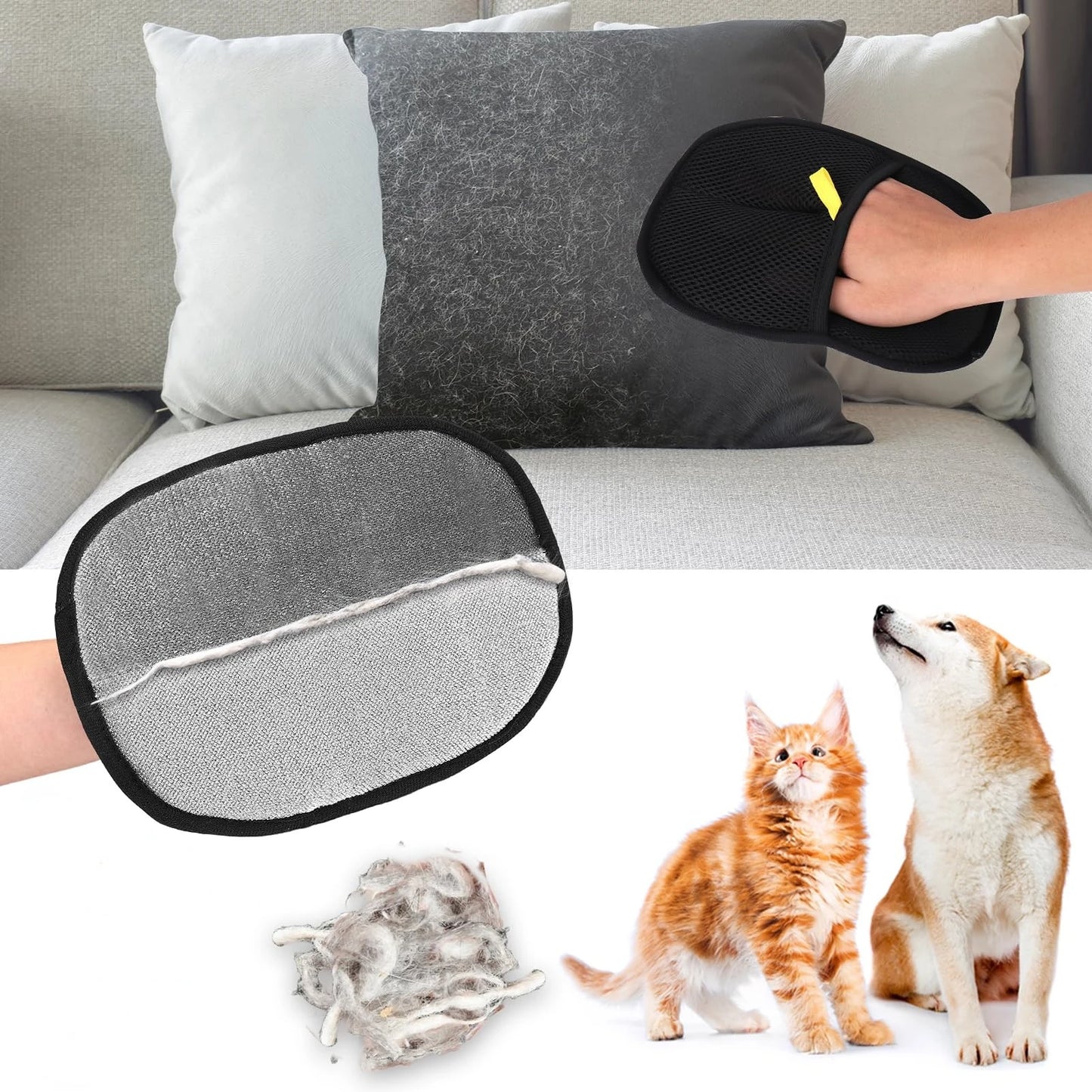 Double-Sided Pet Grooming Gloves, Cat Grooming Gloves, Pet Grooming