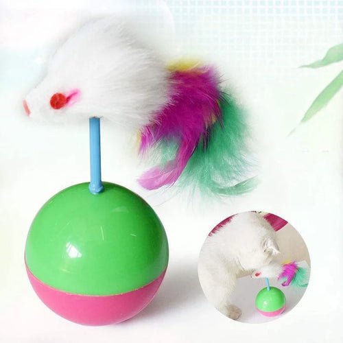 Pet cat toys durable colorful feathers Mimi's favorite fur mouse