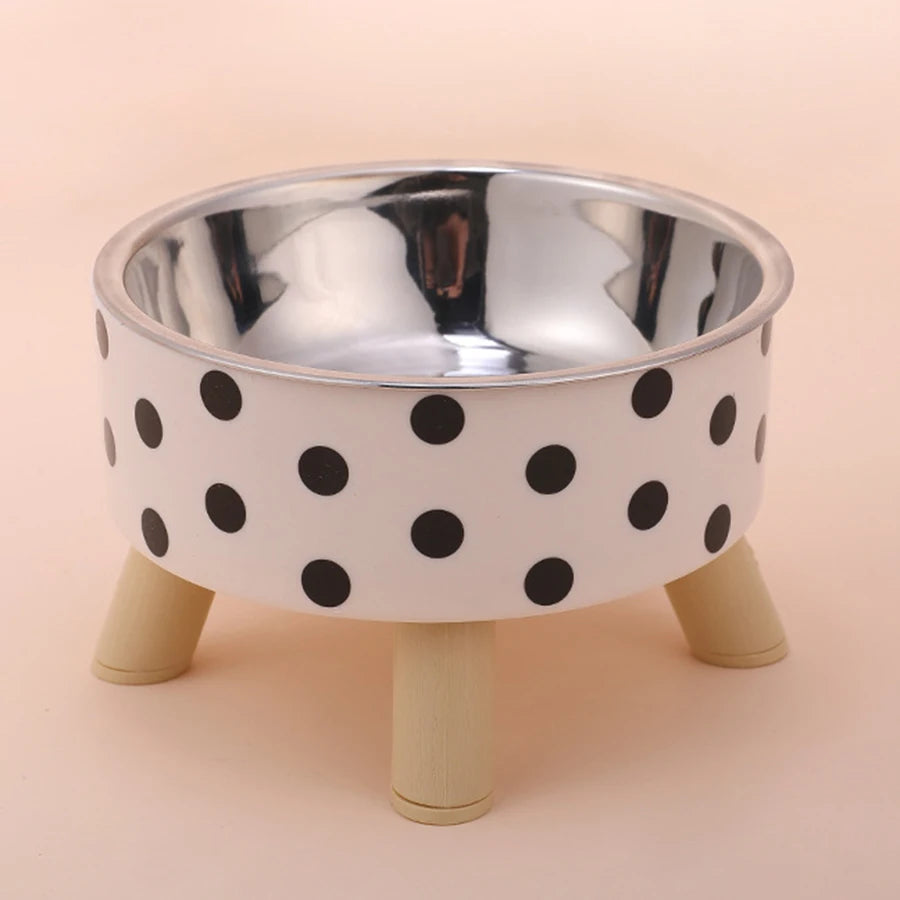 Stainless steel dog bowl anti knock pet bowl cat bowl high foot neck