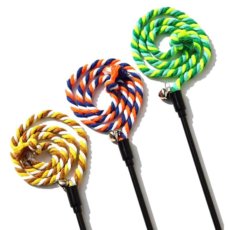 Cat Toy Interactive Teasing Rod with Rope for Cats to Chew and Chase