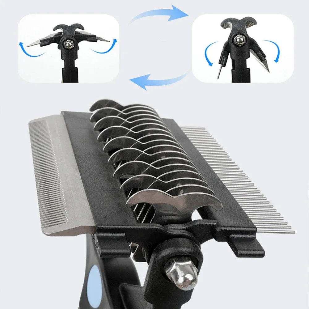 3 In 1 Pet Deshedding Brush Dog Hair Remover Pet Fur Knot Cutter Puppy