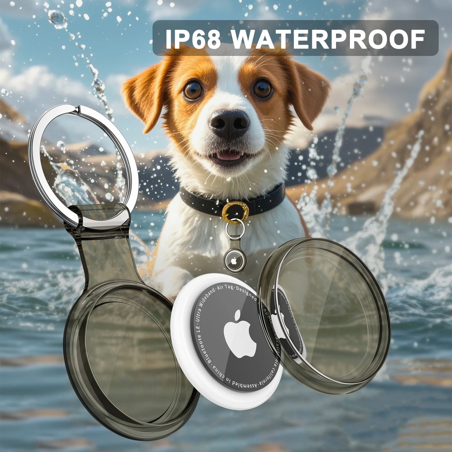 Waterproof Anti-lost Keychain Holder TPU Case for Apple Airtag Air Tag