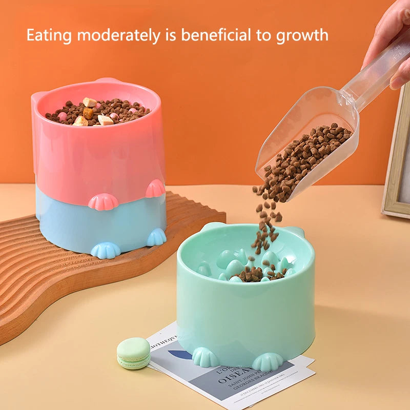Cat slow food bowl small cat and dog anti-choking bowl neck protection