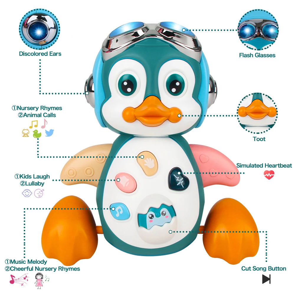 Baby Crawling Toys Musical Penguin Infant Moving Walking Dancing Toys