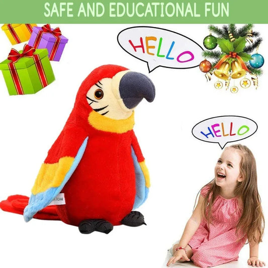 Talking Macaw Parrot Repeat What You Say Stuffed Animal Plush Toy