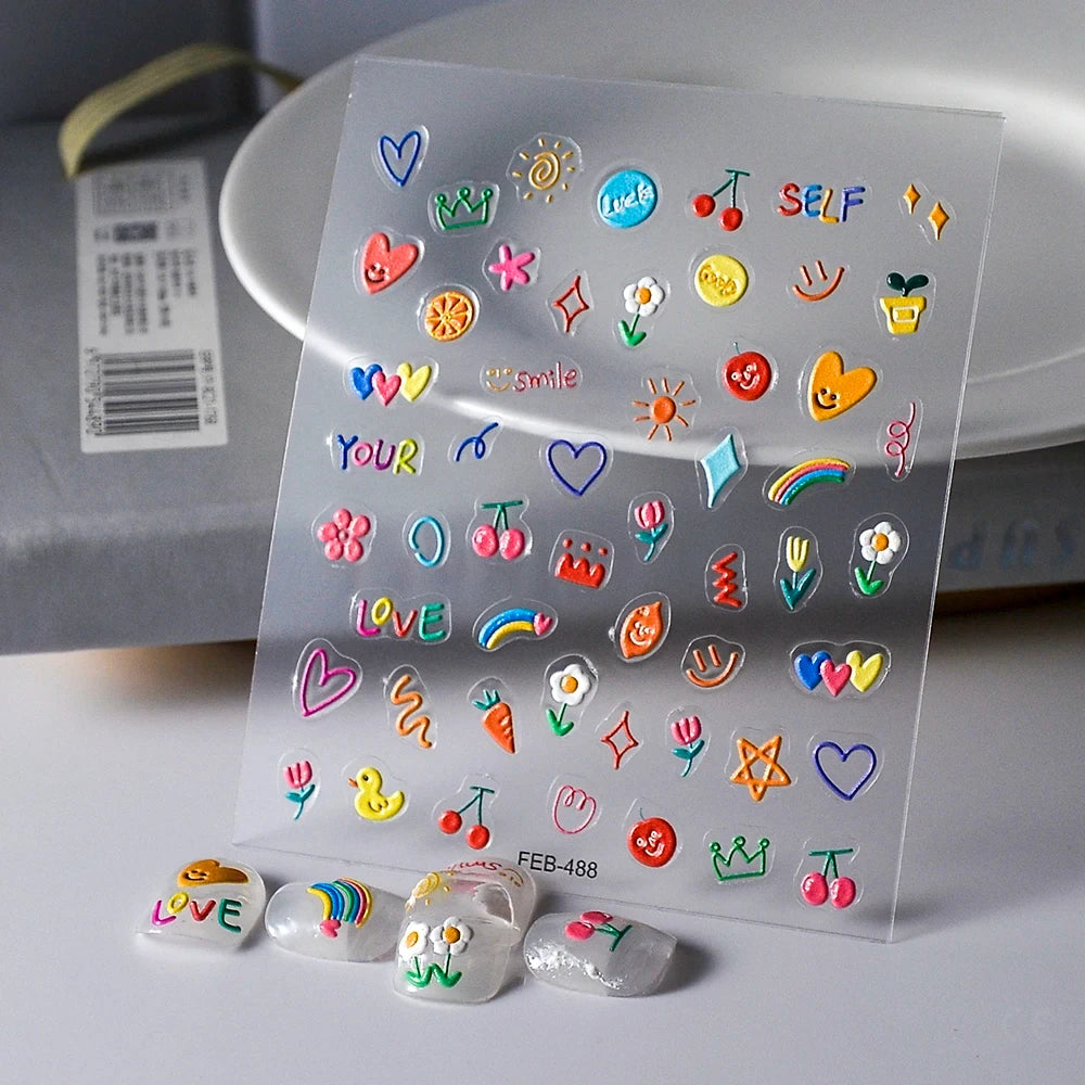 2023 Jelly Design Tulip Flowers Love Heart Color Lines 5d Embossed