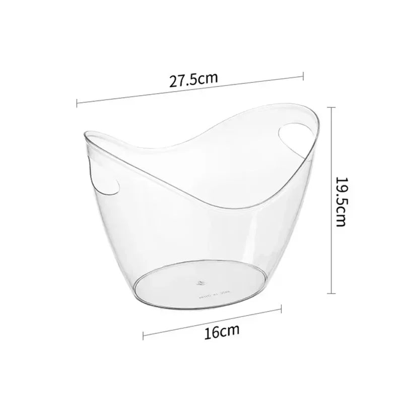 Hot Transparent Ice Cube Storage Bucket Beer Wine Bucket Bar Ice