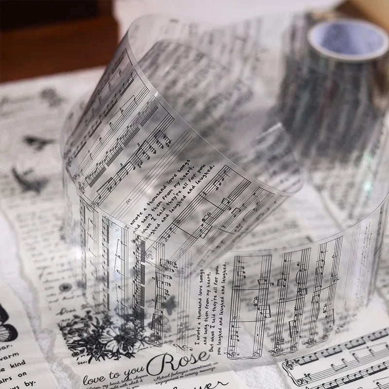 Journamm 50mm*3m Vintage Letters PET Tapes DIY Scrapbooking Planners