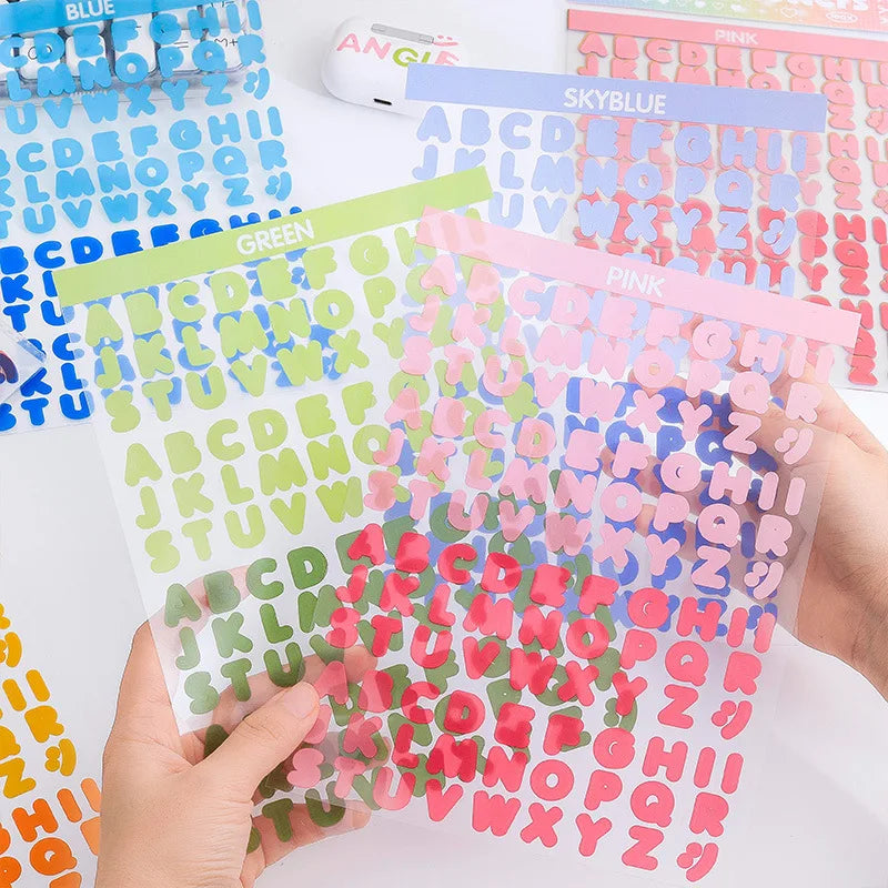 2Style 8Pcs/pack vibrant letters waterproof PET cut film handbook