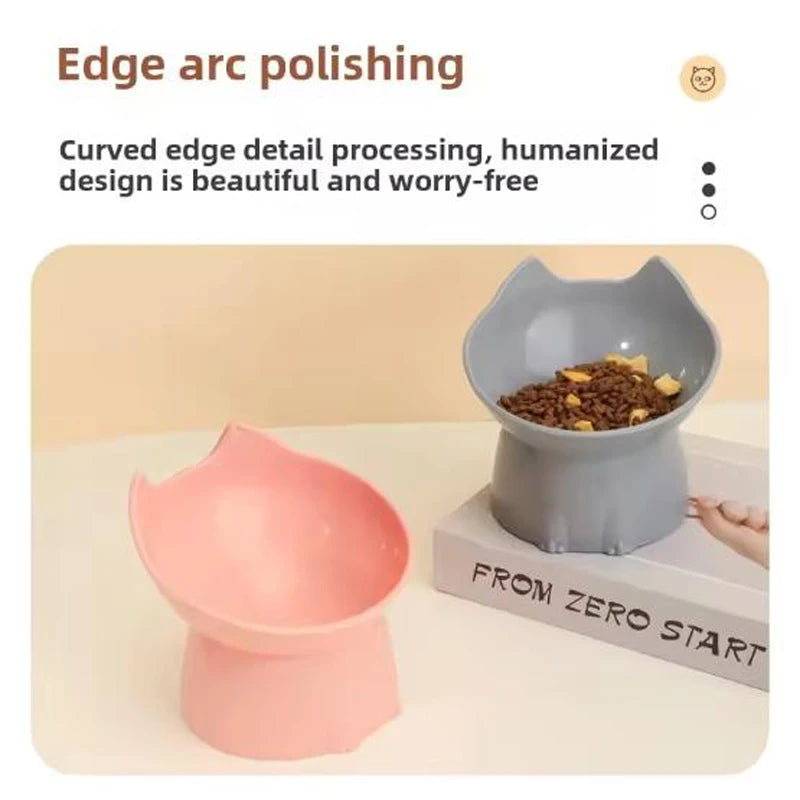 Cat bowl with long ears and high feet bowl cat and dog neck protection