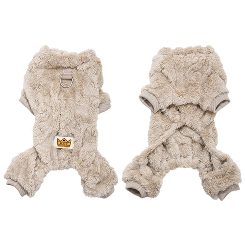 Pet Dog Clothes Cozy Soft Fleece Puppy Cat Jumpsuit For Small Medium