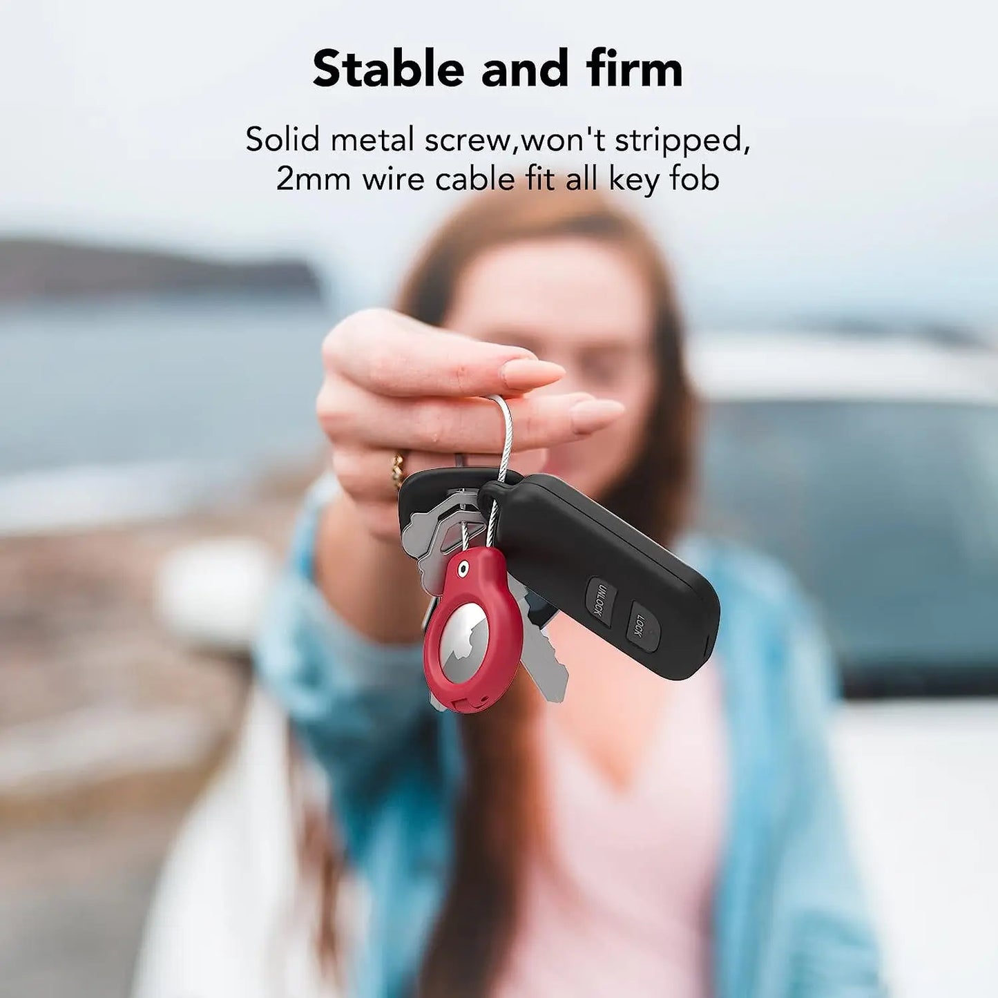For Apple Airtag Case Hard Plastics Holder Anti-Loss Keychain With