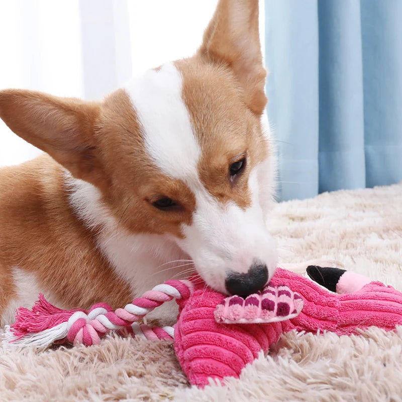 Animal Shape Squeaky Toys Plush Dog Toy Cute Bite Resistant Corduroy