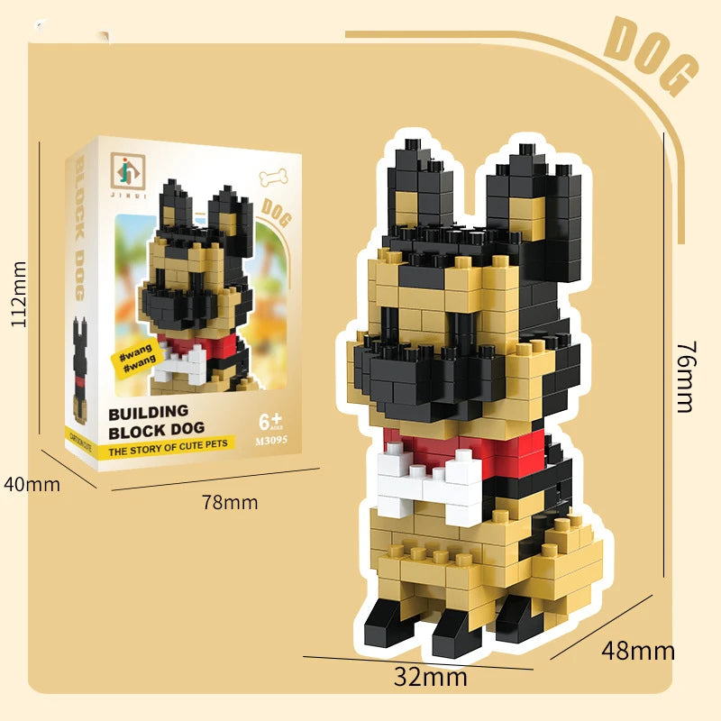 New Pet Teddy Husky Dog And Cat Toy Small Particle Building Blocks