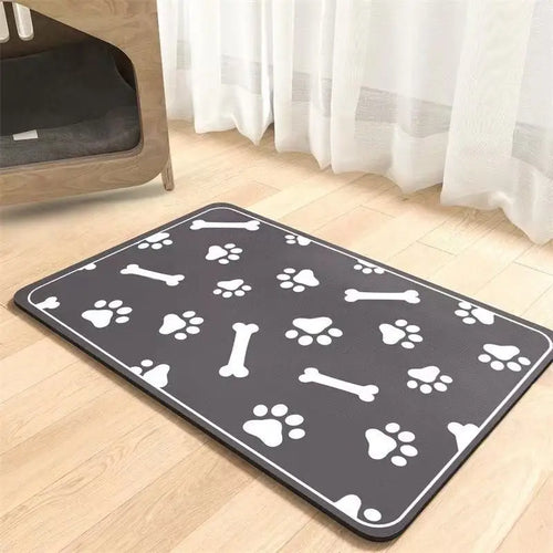 Winter Feeding Mat-Absorbent Pet Placemat for Food and Water Bowl with