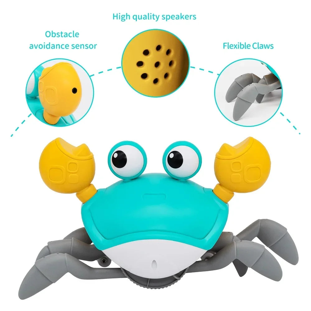 Fun Crab Toy Children Crawling Avoiding Obstacles Electronic Pet With