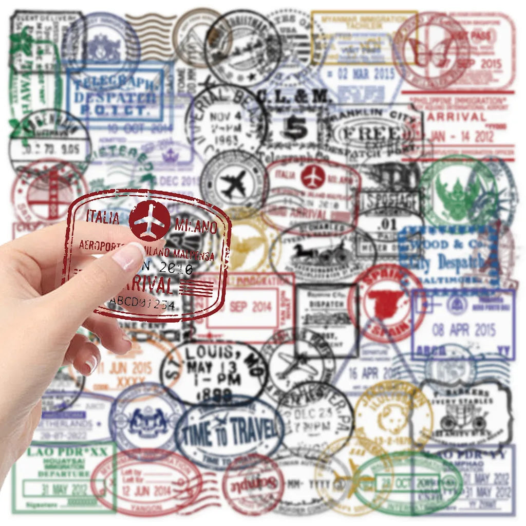 60Pcs Transparent Vintage Postmark Stickers - Waterproof PET Decor for