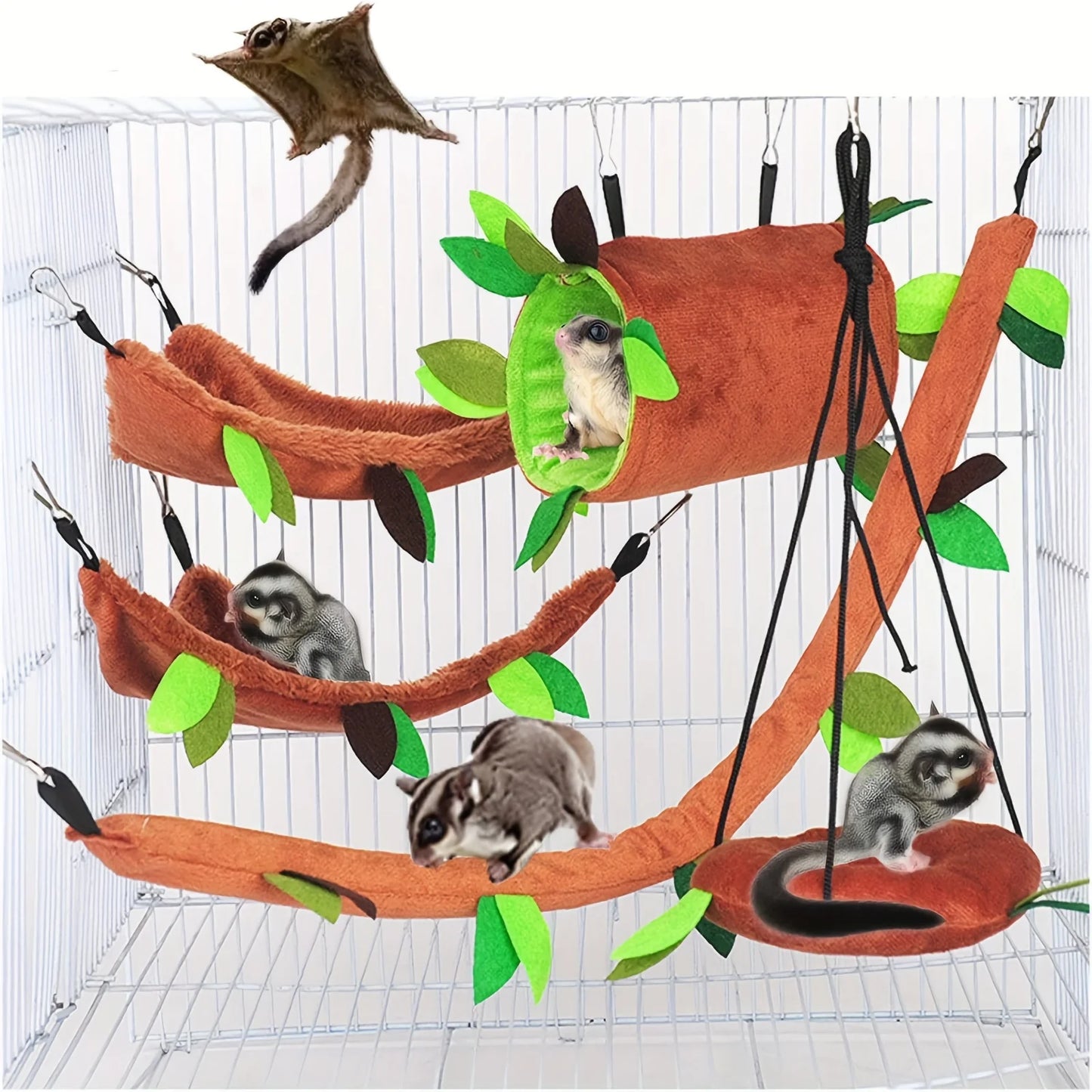5pcs/set Plush Cotton Hamster Hammock Round Swing for Rats Rodent