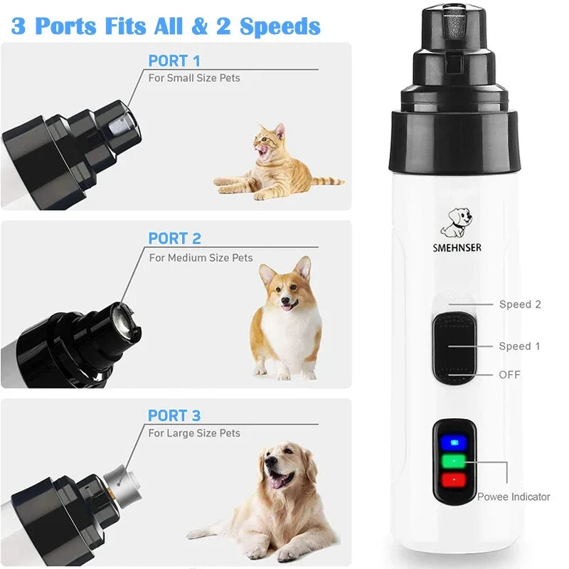 Dog Nail Grinders Painless USB Charging  Rechargeable Pet Nail
