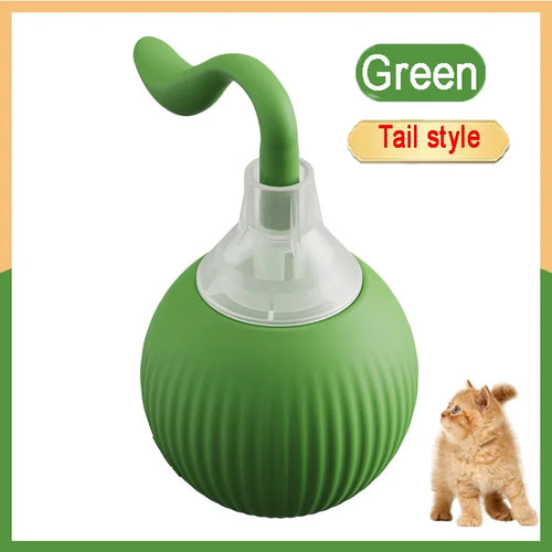 Cat Interactive Ball Toys Automatic Rolling Ball Faux Tail