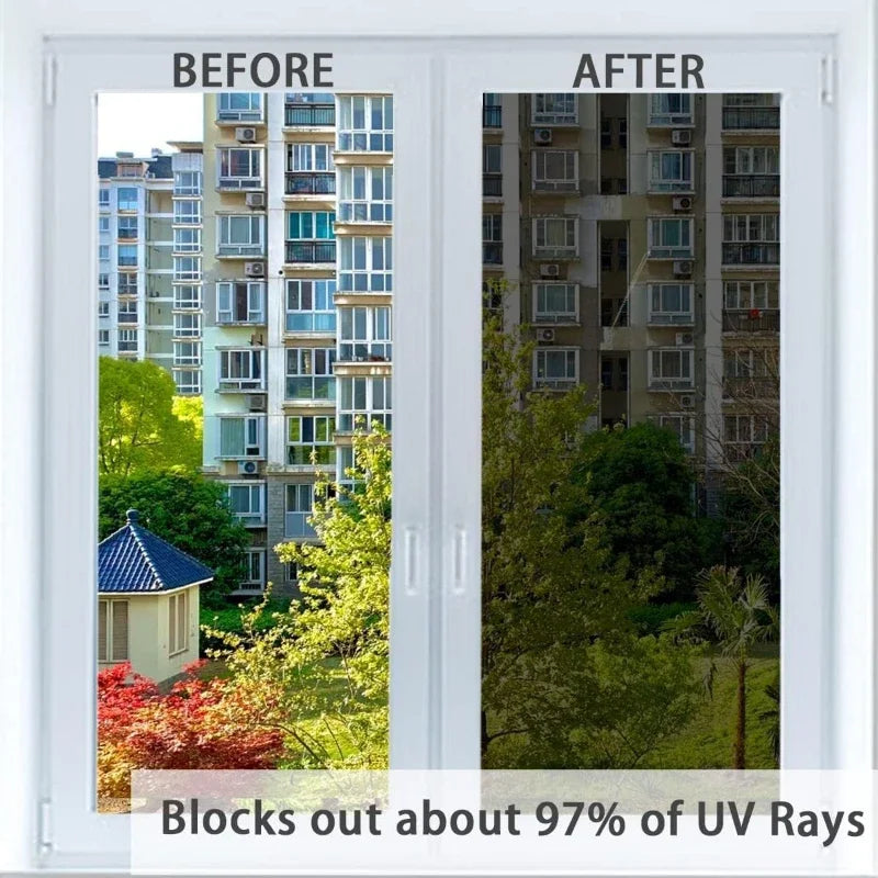 Window Privacy Film One Way Daytime Privacy Static Cling Sun Blocking