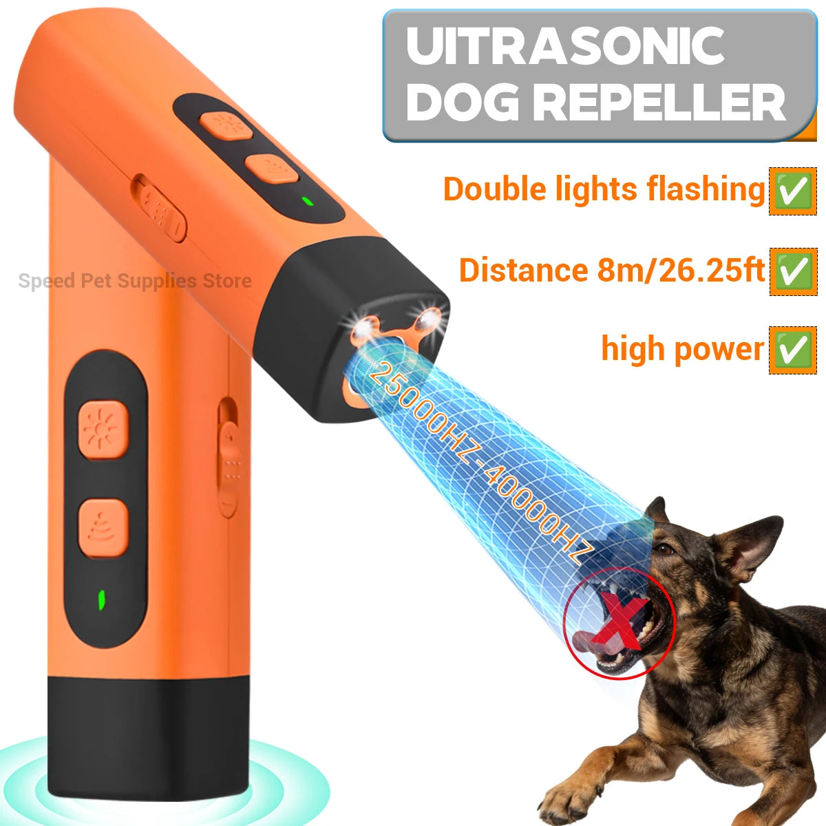 Ultrasonic stray dog repellent pet dog training device rechargeable