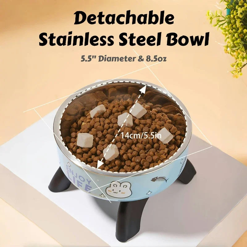 Stainless Steel Pet Bowl – Anti-Tip Elevated Design with Non-Slip