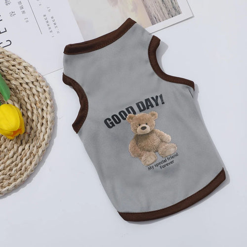 Cartoon Bear Dog Clothes Cute Cotton Dog Costume Pet T-shirt Cats Vest