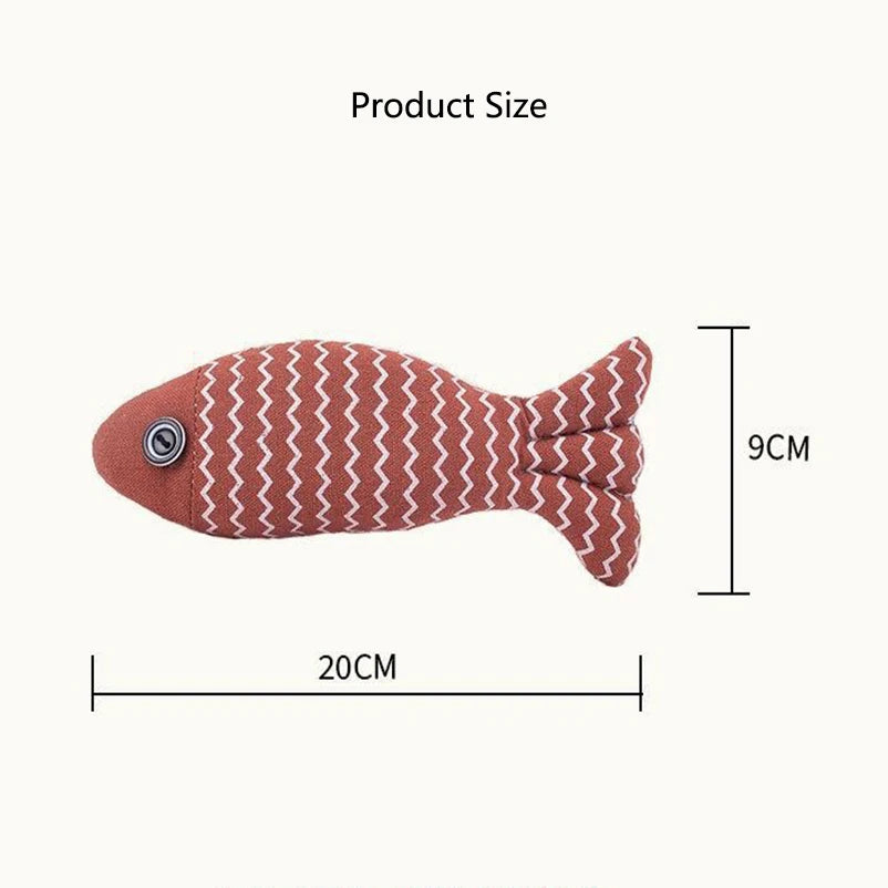 Cat toy self high boredom resistant bite clean teeth linen fish