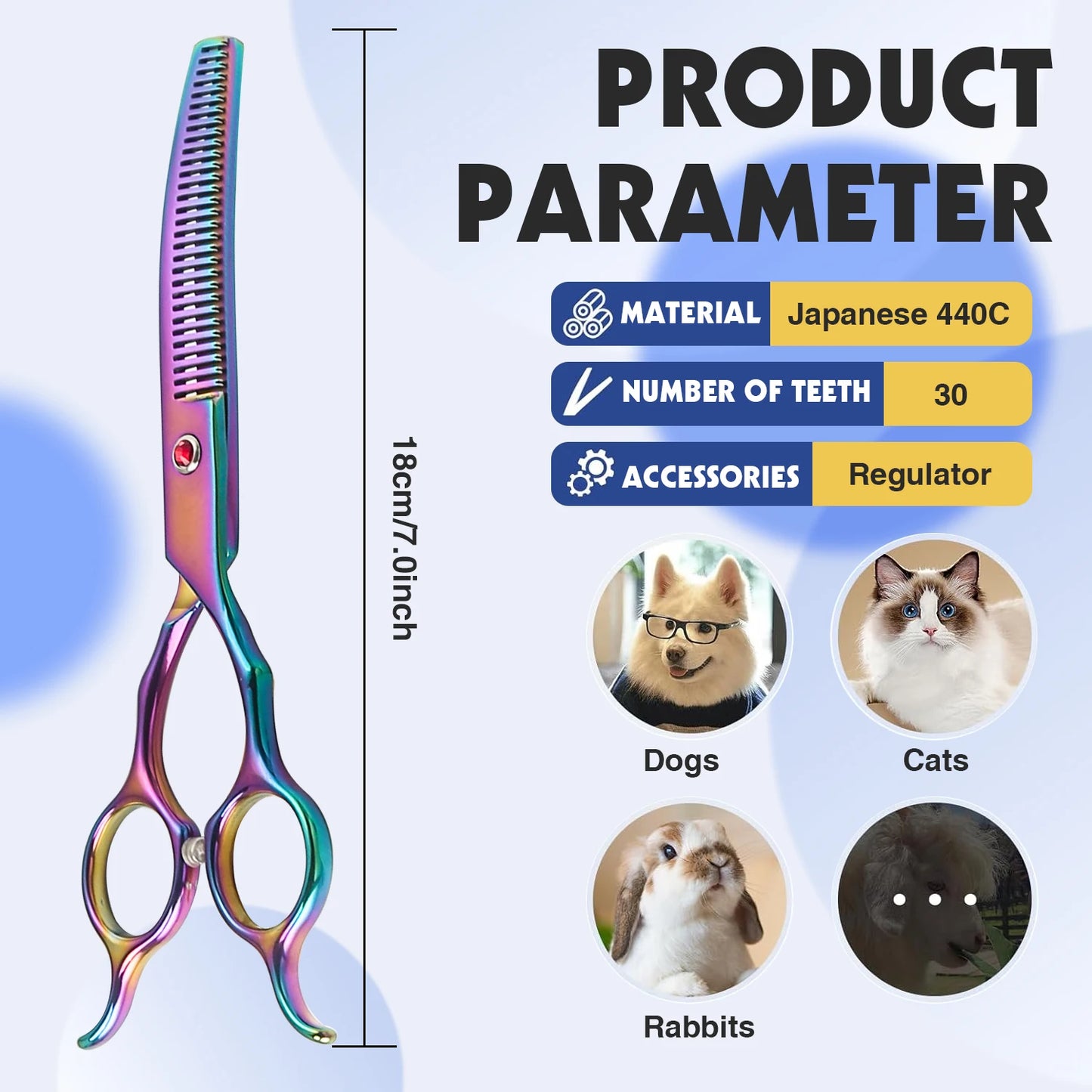 Double-Tailed Curved Scissors for Trimming Dog Fur Beautifully