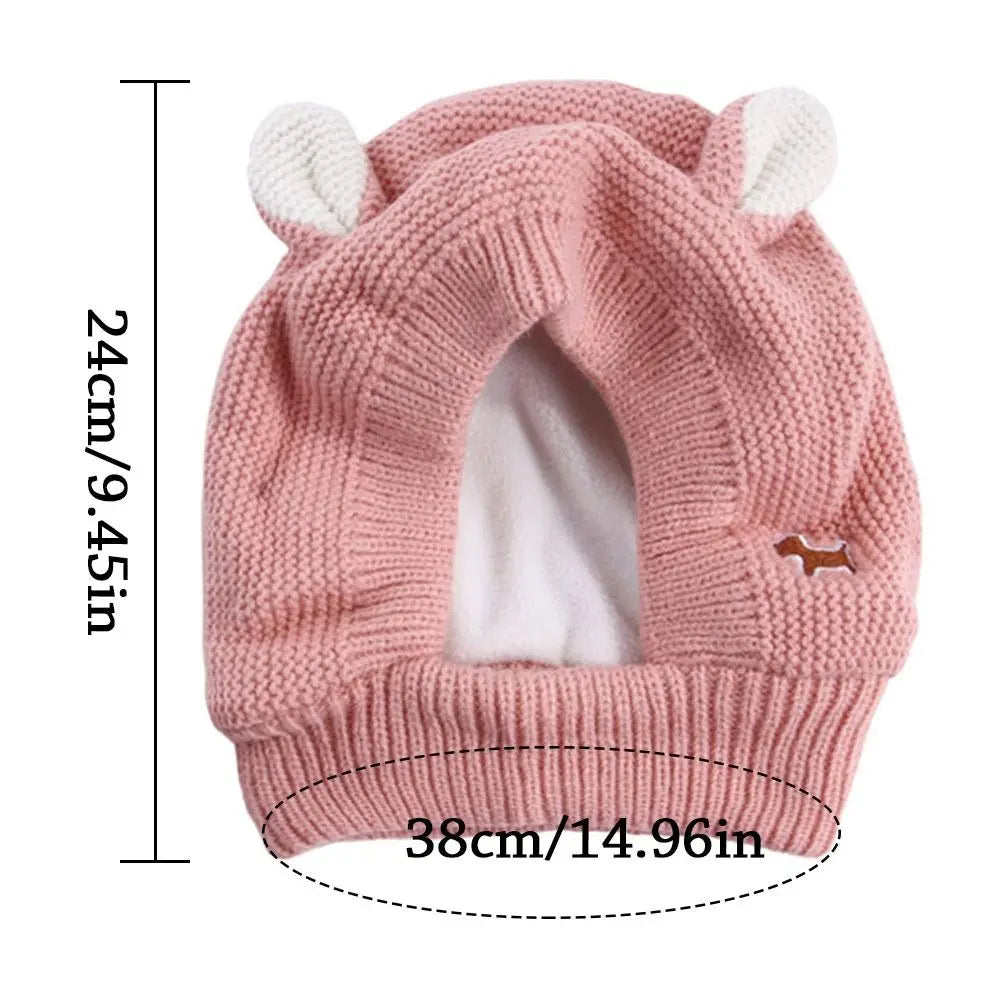 Quiet Dog Ear Muffs Noise Protection Pet Ears Covers Knitted Hat