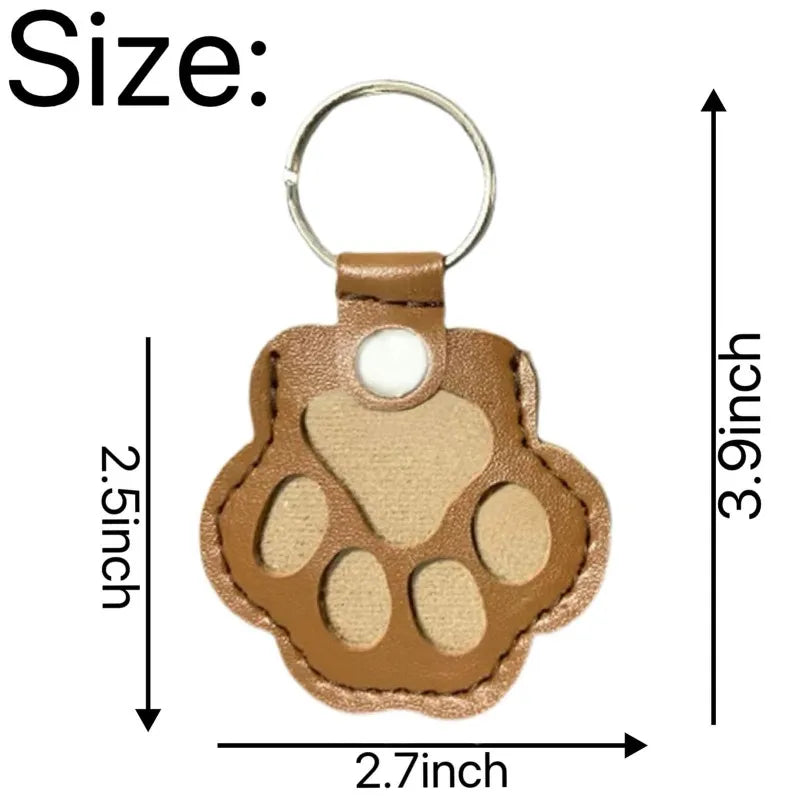 Pet Hair Memorial Keychain PU Leather Keepsake Locket for Cat Dog Fur