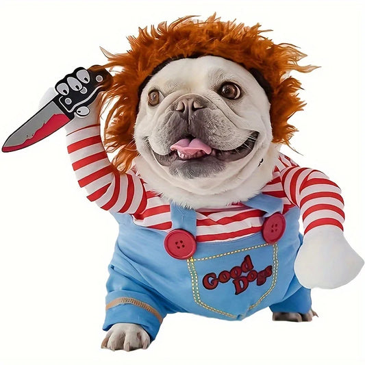 Halloween Pet Dog Clothes Transformed Pet Apparel and Wig for Holiday