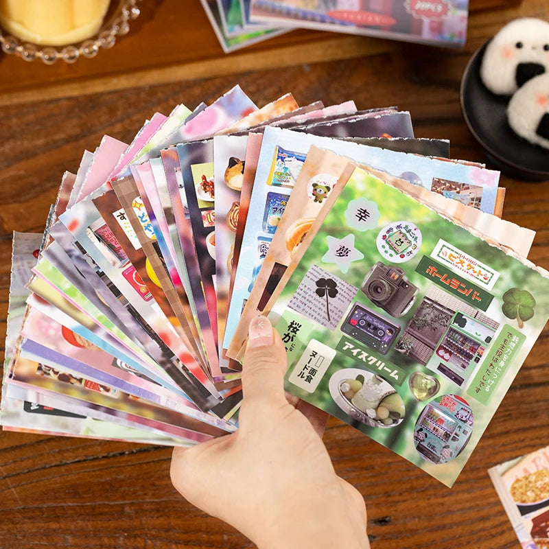 20 Sheets PET Die cut Stickers book Retro Cartoon Decorative handmade