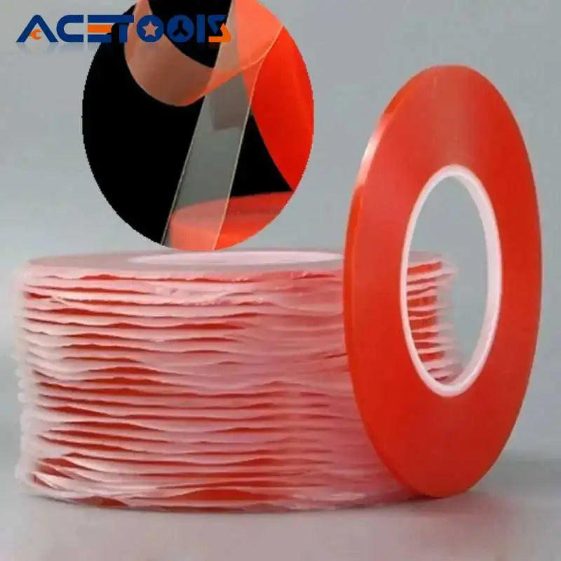 0.2MM 1/2/3/5/10mm 50M Strong Acrylic Adhesive PET Red Film Clear