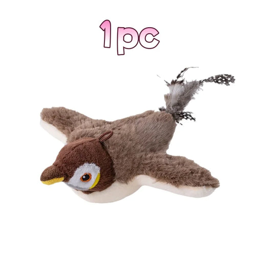 Hot Rechargeable Interactive Simulated Bird Cat Toy Touch Activated