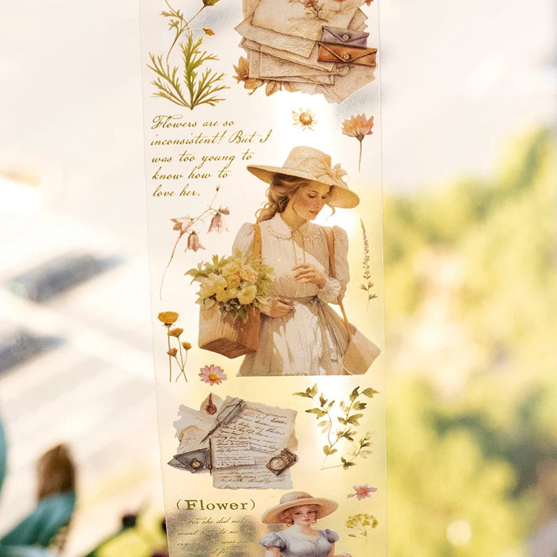 Yoofun 5x200cm Creative Flower PET Tape for Collage Junk Journal