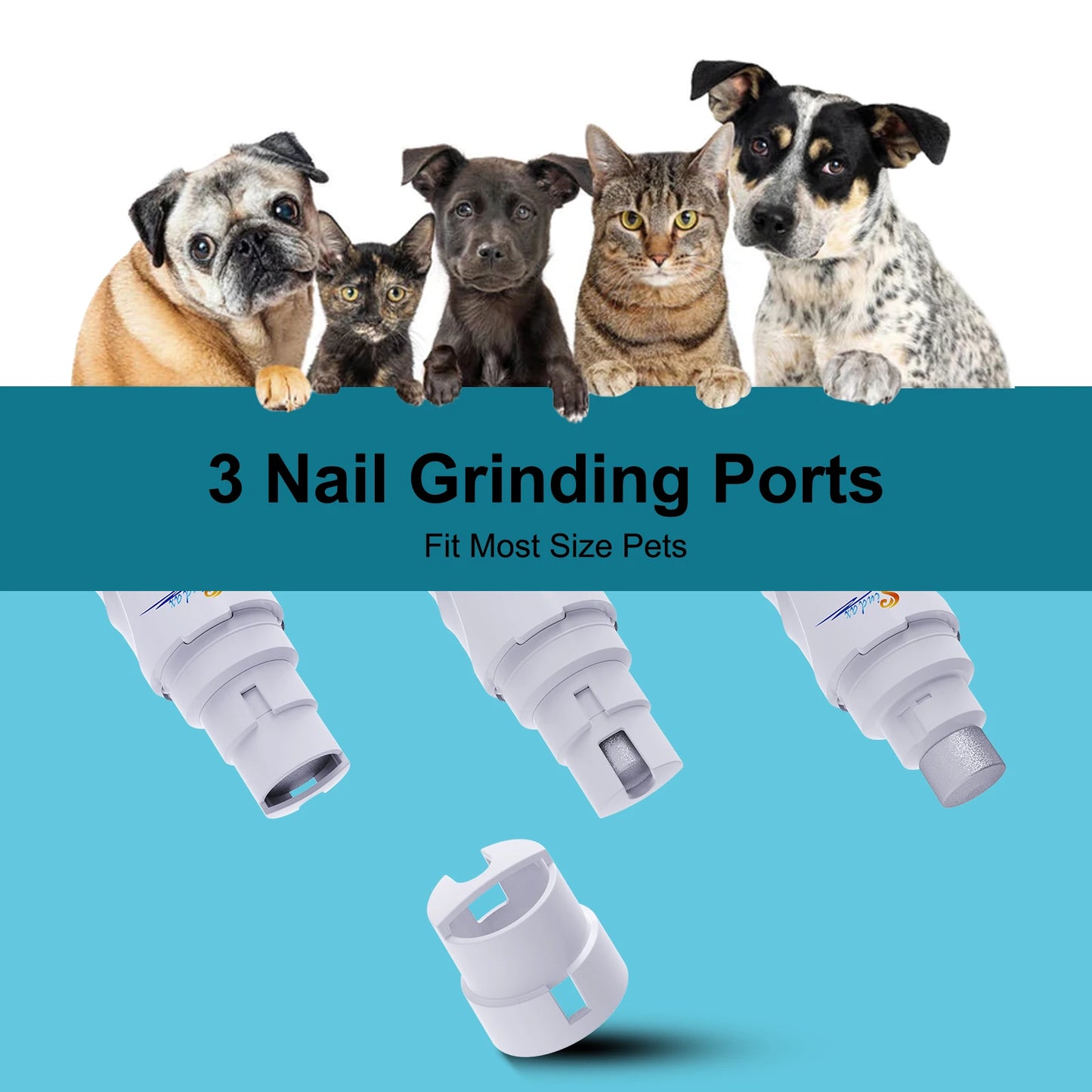 Dog Nail Grinder USB Rechargeable Electric Pet Paws Clipper & Trimmer